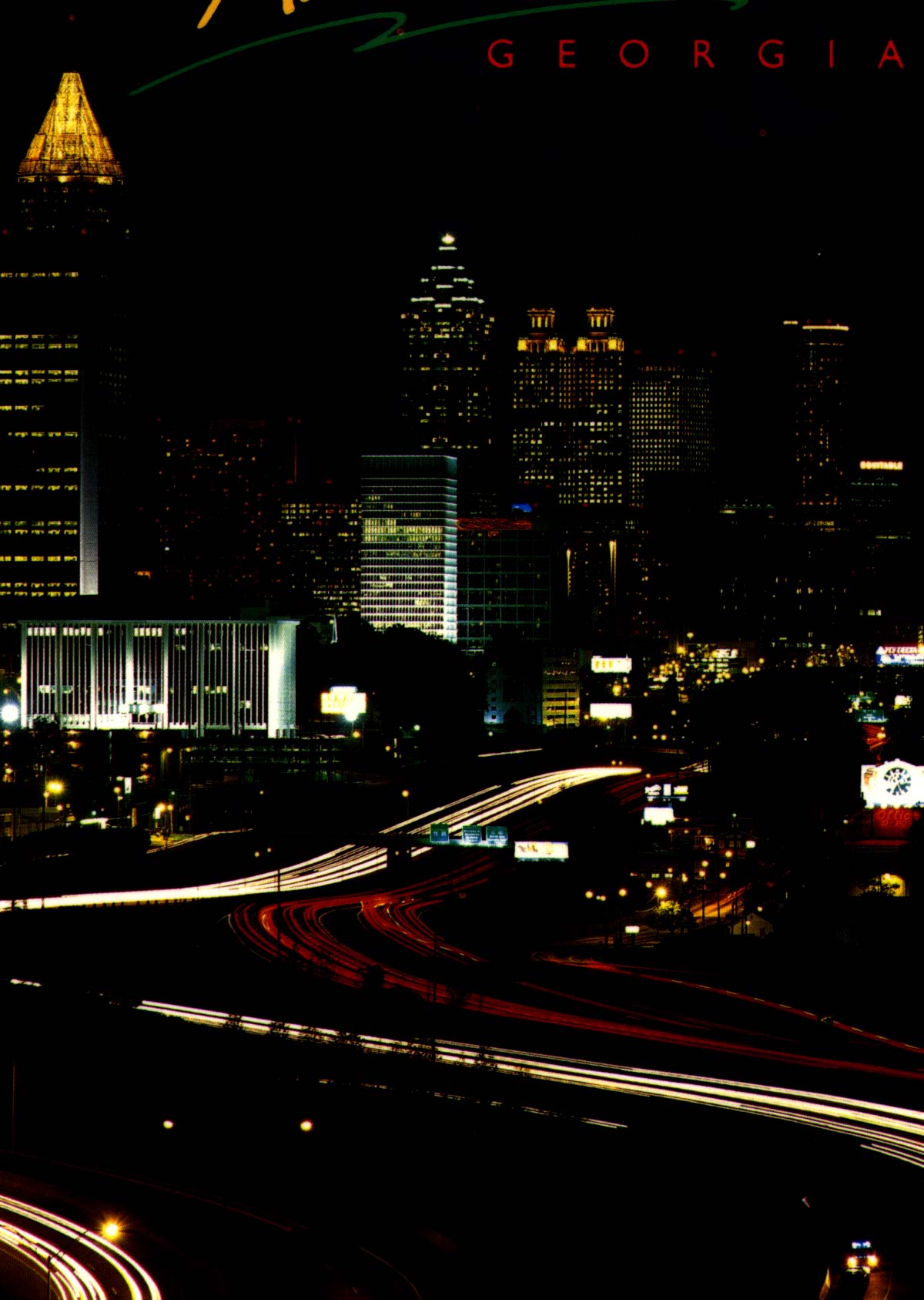 Panorama notturno del centro di Atlanta